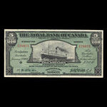 Barbados, Royal Bank of Canada, 5 dollars : January 2, 1920