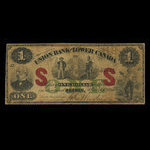 Canada, Union Bank of Lower Canada, 1 dollar : March 1, 1866