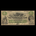 Canada, Westmorland Bank of New Brunswick, 1 dollar : August 1, 1861