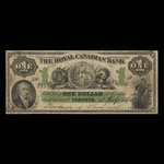 Canada, Royal Canadian Bank, 1 dollar : July 4, 1865