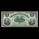 Canada, Merchants' Bank of Halifax, 5 dollars : January 2, 1899