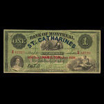 Canada, Bank of Montreal, 1 dollar : January 3, 1859