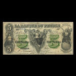 Canada, Banque du Peuple (People's Bank), 5 dollars : July 2, 1892