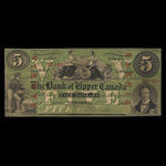 Canada, Bank of Upper Canada (York), 5 dollars : January 1, 1861