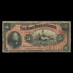 Canada, Home Bank of Canada, 5 dollars : March 2, 1914