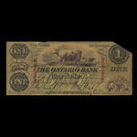 Canada, Ontario Bank, 1 dollar : August 15, 1861