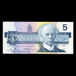 Canada, Bank of Canada, 5 dollars : 1986