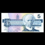 Canada, Bank of Canada, 5 dollars <br /> 1986