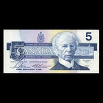 Canada, Bank of Canada, 5 dollars : 1986