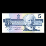 Canada, Bank of Canada, 5 dollars : 1986