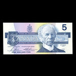 Canada, Bank of Canada, 5 dollars : 1986