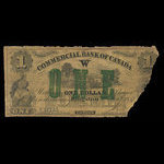 Canada, Commercial Bank of Canada, 1 dollar : January 2, 1857