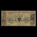 Canada, Banque du Peuple (People's Bank), 5 dollars : November 6, 1885