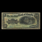 Canada, Sterling Bank of Canada, 20 dollars : April 25, 1906