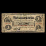 Canada, Bank of Montreal, 1 dollar : January 2, 1857