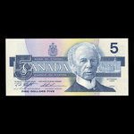 Canada, Bank of Canada, 5 dollars : 1986