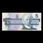 Canada, Bank of Canada, 5 dollars : 1986