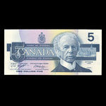 Canada, Bank of Canada, 5 dollars : 1986