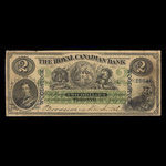 Canada, Royal Canadian Bank, 2 dollars : July 26, 1865