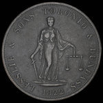 Canada, Lesslie & Sons, 2 pence : 1822